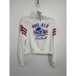 NWT Buffalo Bills Football Quarter-Zip Sweatshirt Women's Medium Ivory Soccer